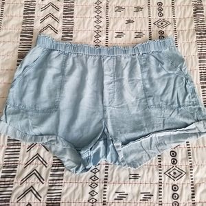 Aerie Chambray Pull On Shorts XXL